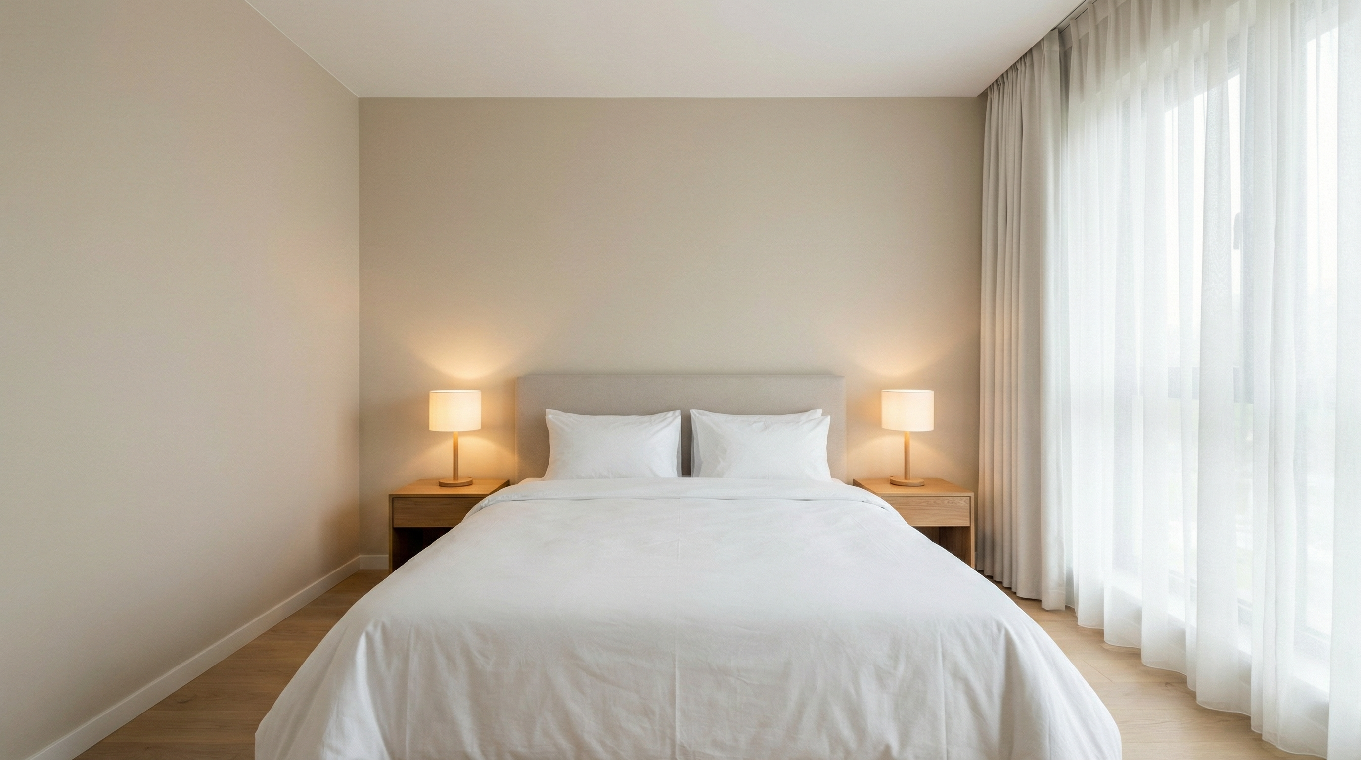 Before — Plain bedroom walls in Houston home