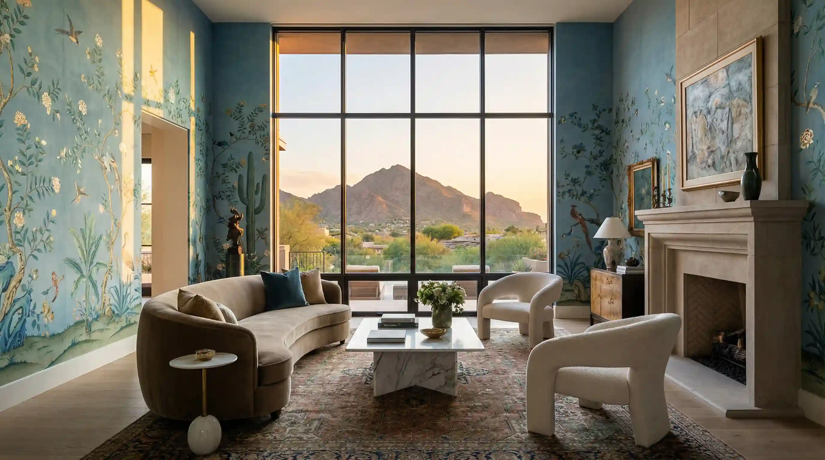 Luxury home wallpaper entryway Houston