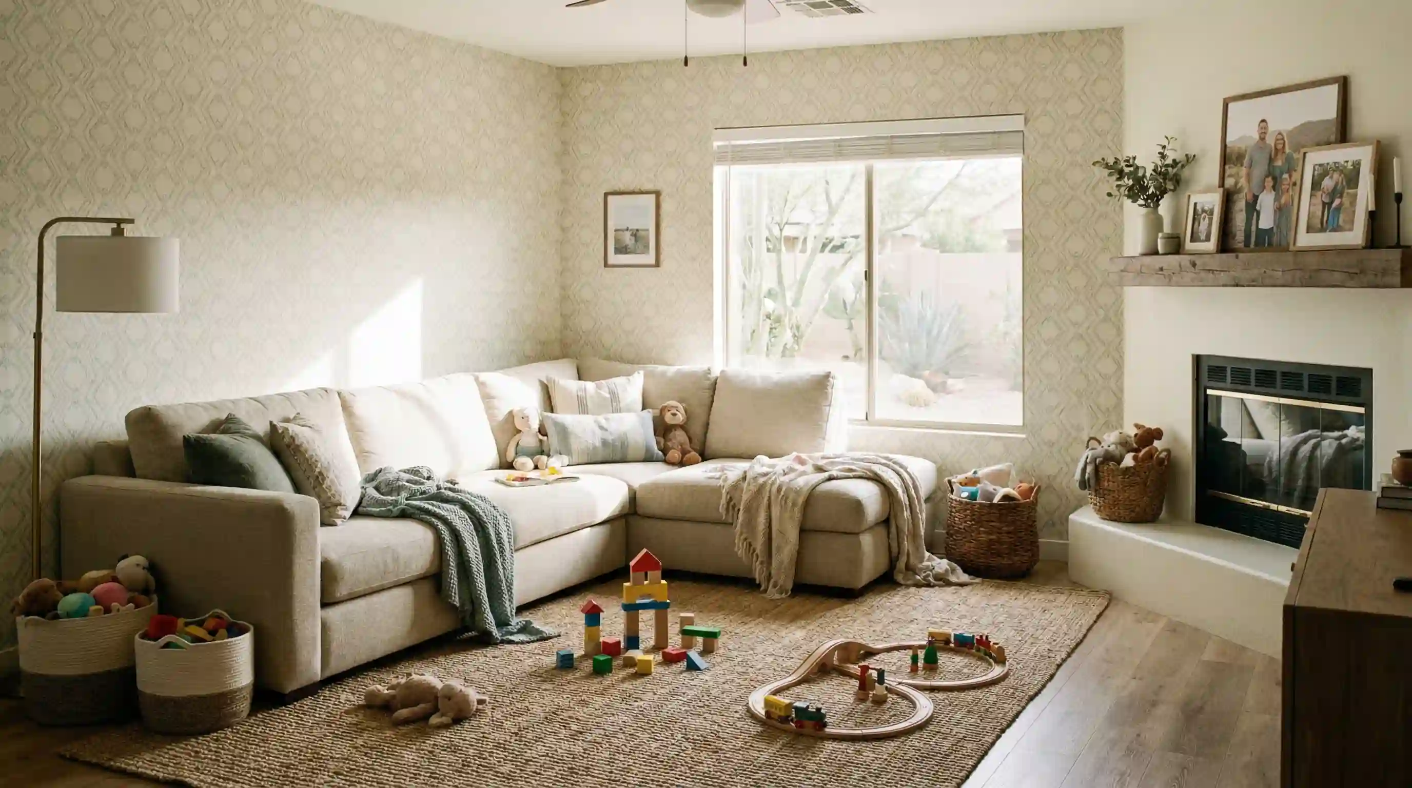Vinyl wallpaper installation Houston home